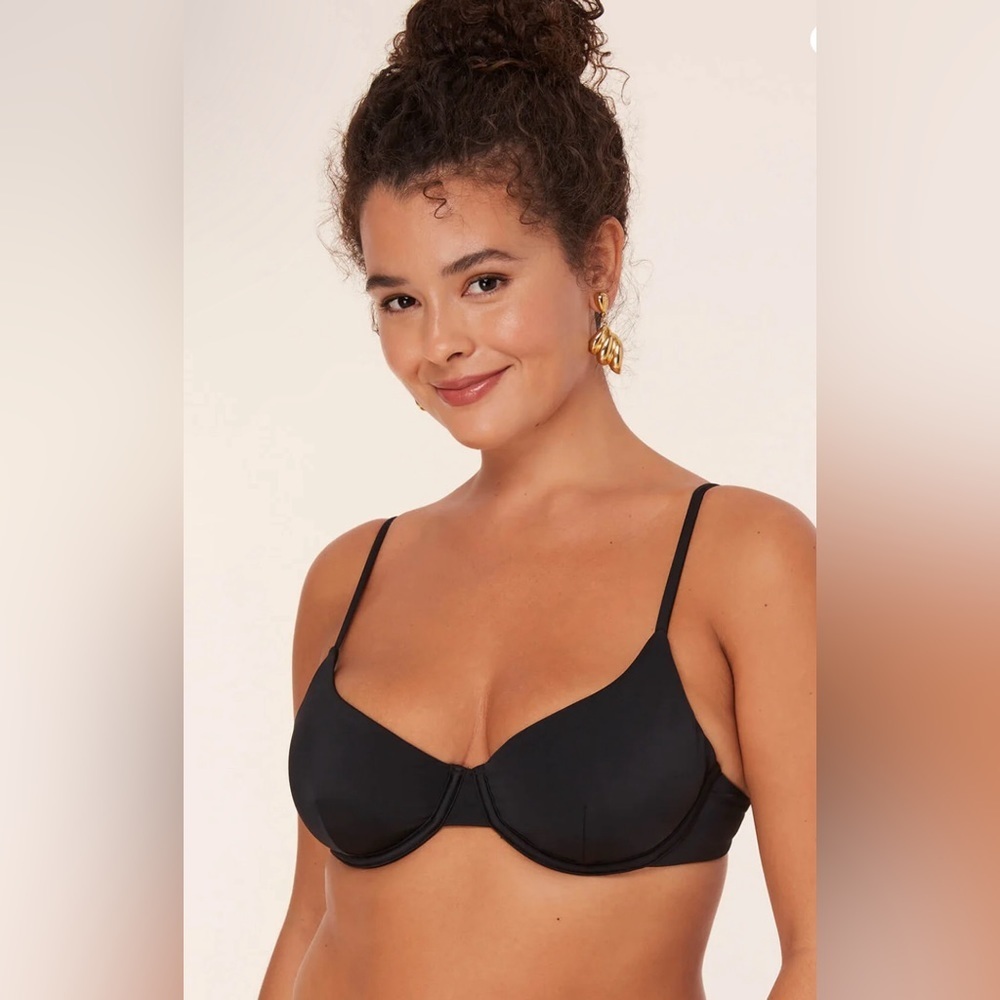 ANDIE The Bermuda Black Underwired Bikini Top Size Small NWT